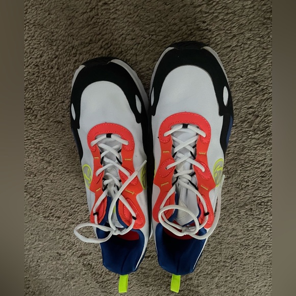 Shoes - White and Red Athletic Sneakers with Modern Design